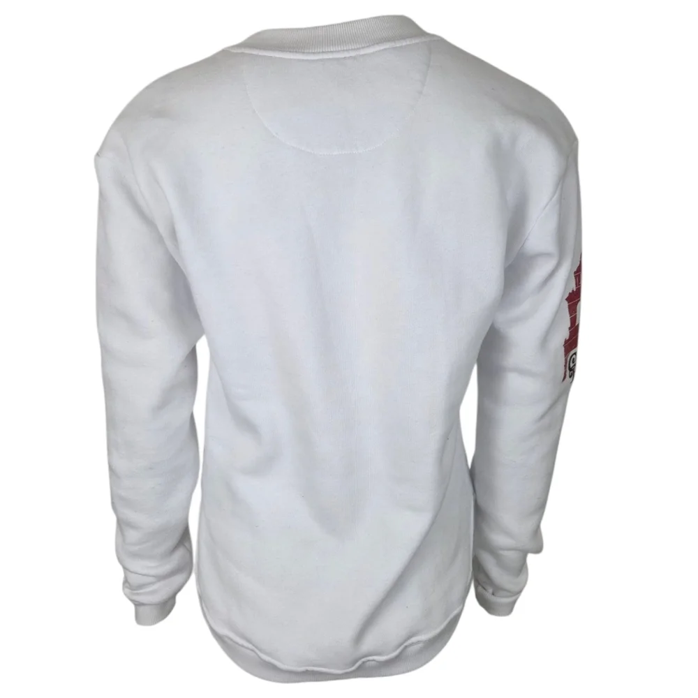 Casa Bonita Pullover Sweatshirt Womens XS White Yellow Red Crew Neck - Picture 10 of 11